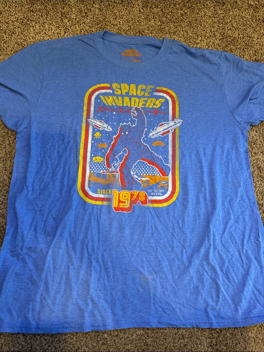 Space Invaders Retro Graphic Tee - Blue